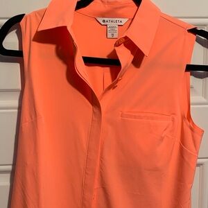 Athleta Vibrant Coral Sleeveless Blouse